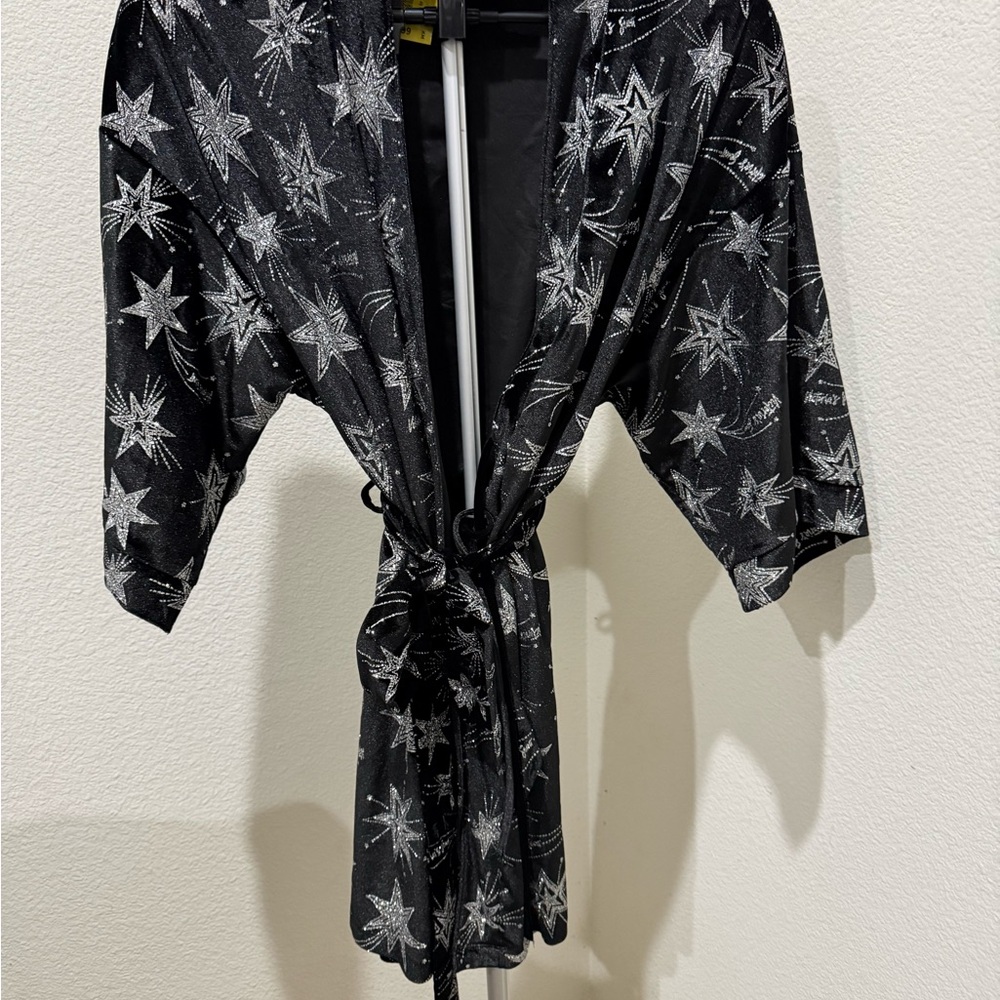 Victoria's Secret Black Kimono with Silver Accents